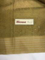 Kushi (Banarasi tissue silk) - Olive green - Image 6