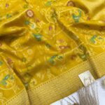 Amritha (Banarasi Paithani) - Sunshine yellow