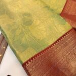 Chandrika (Kancheevaram tissue silk) - Pista green & Maroon
