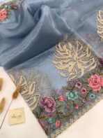 Madeleine (Pure Organza silk) - Earl blue