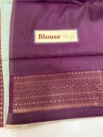 Aurelia (Soft tissue silk) - Ice blue & Magenta - Image 5