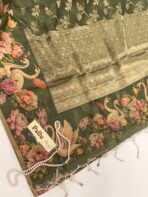 Mila (Tussar silk) - Moss green - Image 3