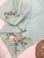 Blush & Bloom (Hand-painted Kota ) - Iris blue