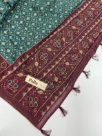 Monica (Katha embroidered Chanderi) - Deep teal - Image 3