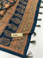 Monica (Katha embroidered Chanderi) - Navy - Image 3