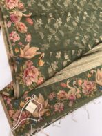 Mila (Tussar silk) - Moss green