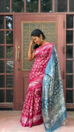 Vaidehi (Batik silk) - Rose - Image 2