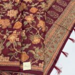 Monica (Katha embroidered Chanderi) - Maroon