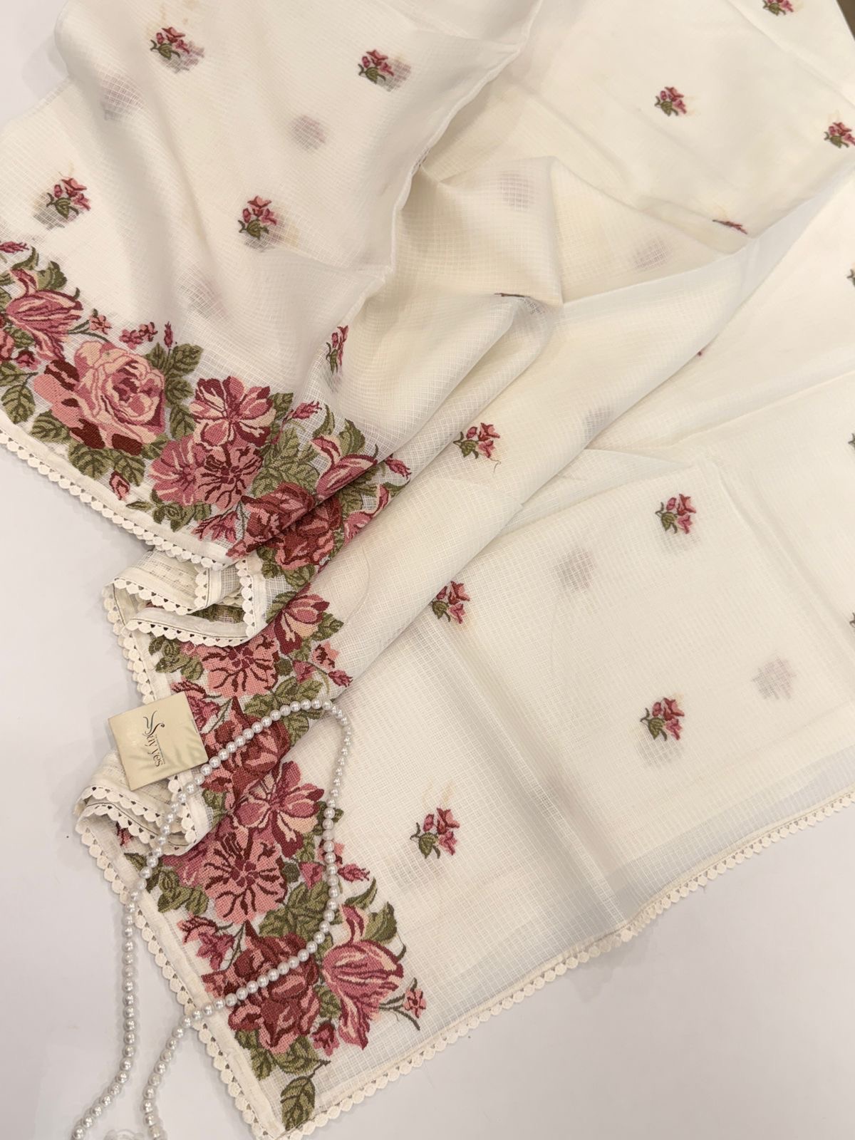 584f5fa9-e028-43a3-a6a6-8ac20ea8fa7b Blush & Bloom (Cross stitch in Kota) - White - Image 1