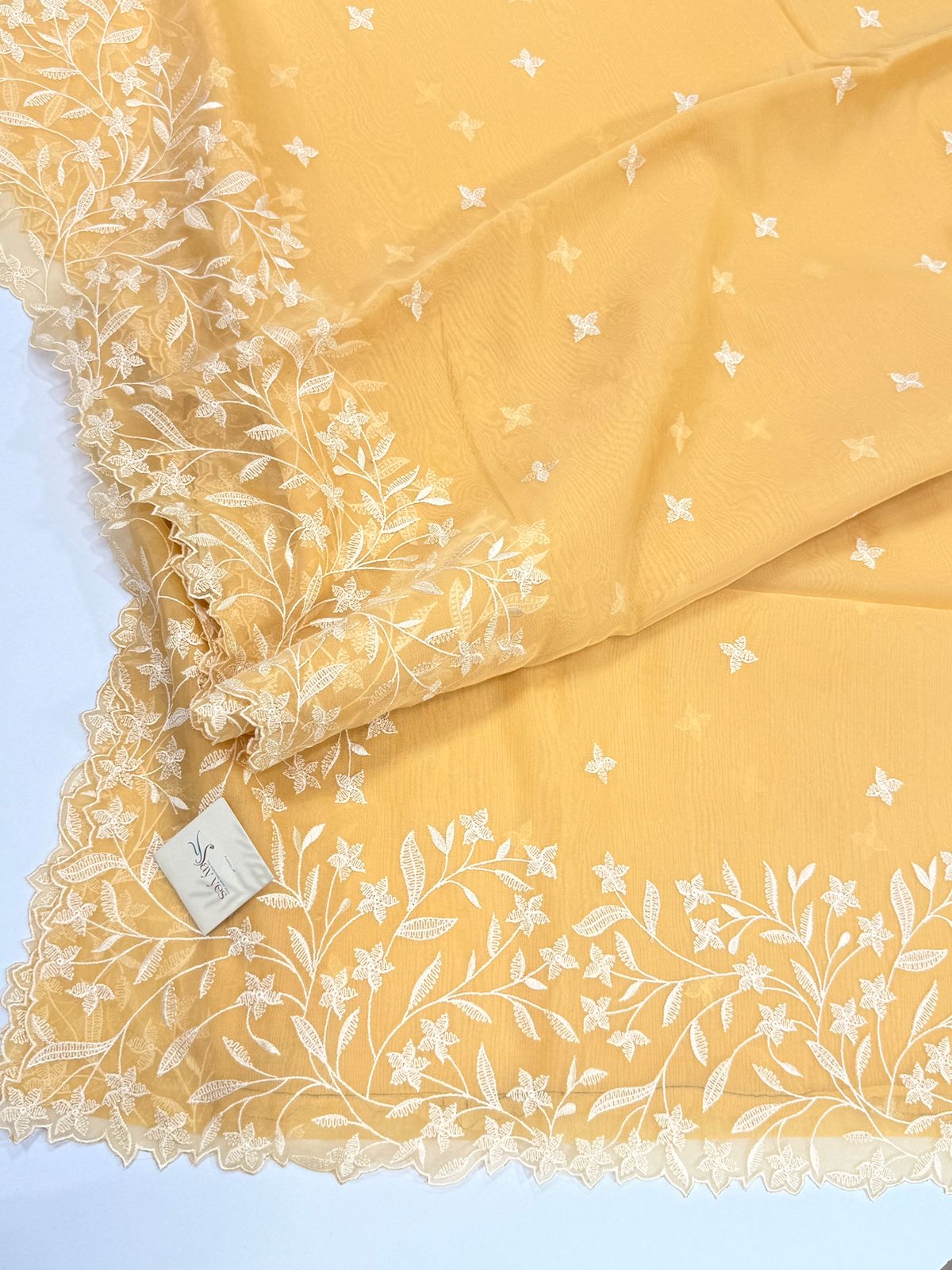 58d638c2-e218-48a0-88ce-4f869e55ecf9 Tessa (Pure Organza-cotton blend) - Soft yellow - Image 1