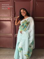 Blush & Bloom (Hand-painted Kota) - Blue