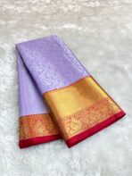 Sukhi (saree) - Lilac & Red - Image 3