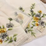 Blush & Bloom (Hand-painted Kota ) - Lily white