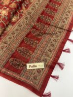 Monica (Katha embroidered Chanderi) - Brick red - Image 3