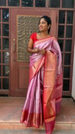 Sukhi (saree) - Pink & Red - Image 3