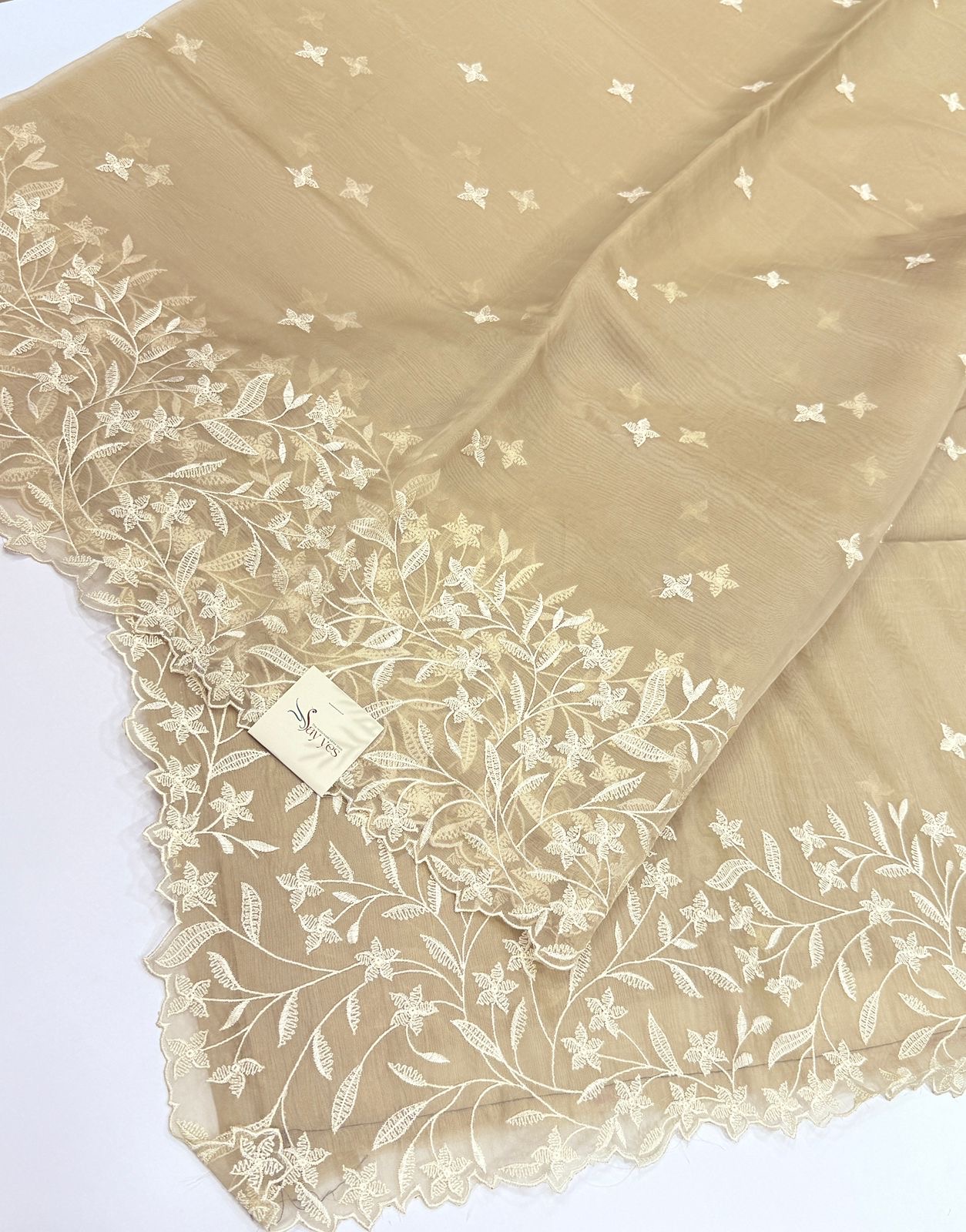 9341e9c2-446d-45d7-8a01-4ef09c12d77e Tessa (Pure Organza-cotton blend) - Beige - Image 1