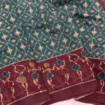 Monica (Katha embroidered Chanderi) - Deep teal