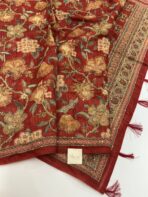 Monica (Katha embroidered Chanderi) - Brick red