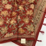 Monica (Katha embroidered Chanderi) - Brick red