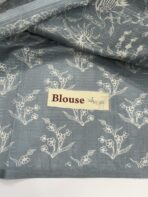 Navya (Flamingos on silk) - Blue - Image 4