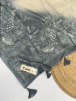 Navya (Flamingos on silk) - Blue - Image 3