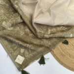 Navya (Flamingos on silk) - Green