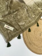 Navya (Flamingos on silk) - Green - Image 4