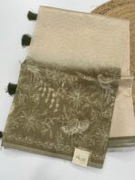 Navya (Flamingos on silk) - Green - Image 2