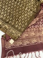 Vaidehi (Batik silk) - Mehandi green