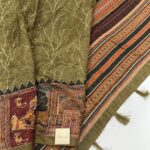 Monica (Katha embroidered Chanderi) - Moss green