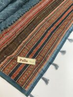 Monica (Katha embroidered Chanderi) - Blue - Image 3