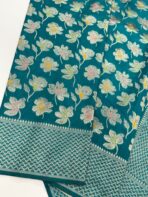 Mridhula (Banarasi semi silk) - Teal - Image 2