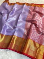 Sukhi (saree) - Lilac & Red - Image 5