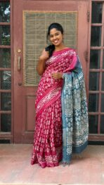 Vaidehi (Batik silk) - Rose