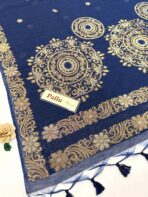 Bhavina (Silk cotton) - Navy blue - Image 3