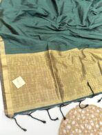 Aadhya (Silk cotton) - Bottle green