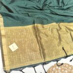 Aadhya (Silk cotton) - Bottle green