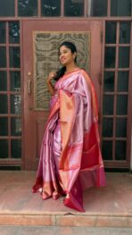 Sukhi (saree) - Pink & Red - Image 2