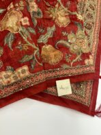 Monica (Katha embroidered Chanderi) - Brick red - Image 2