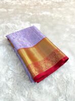 Sukhi (saree) - Lilac & Red - Image 2