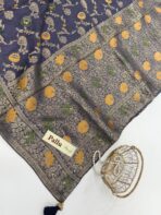 Madhuri (Banarasi silk) - Muted Mauve - Image 3