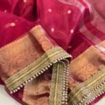 Svarna (Banarasi tissue silk) - Rani Pink