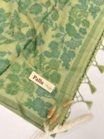 Let’s bloom (Muga cotton) - Grass green - Image 3