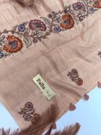Varna Jaalam (Appliquéd Tussar) - Nude beige - Image 4