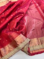 Svarna (Banarasi tissue silk) - Ferrari red