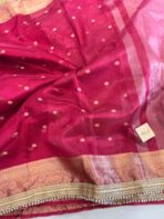 Svarna (Banarasi tissue silk) - Rani Pink - Image 3