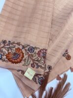 Varna Jaalam (Appliquéd Tussar) - Nude beige - Image 2