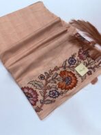 Varna Jaalam (Appliquéd Tussar) - Nude beige