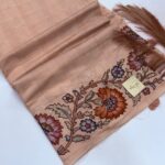 Varna Jaalam (Appliquéd Tussar) - Nude beige