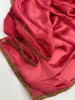 NoorPatta (Space silk saree) - Dusty Rose - Image 4